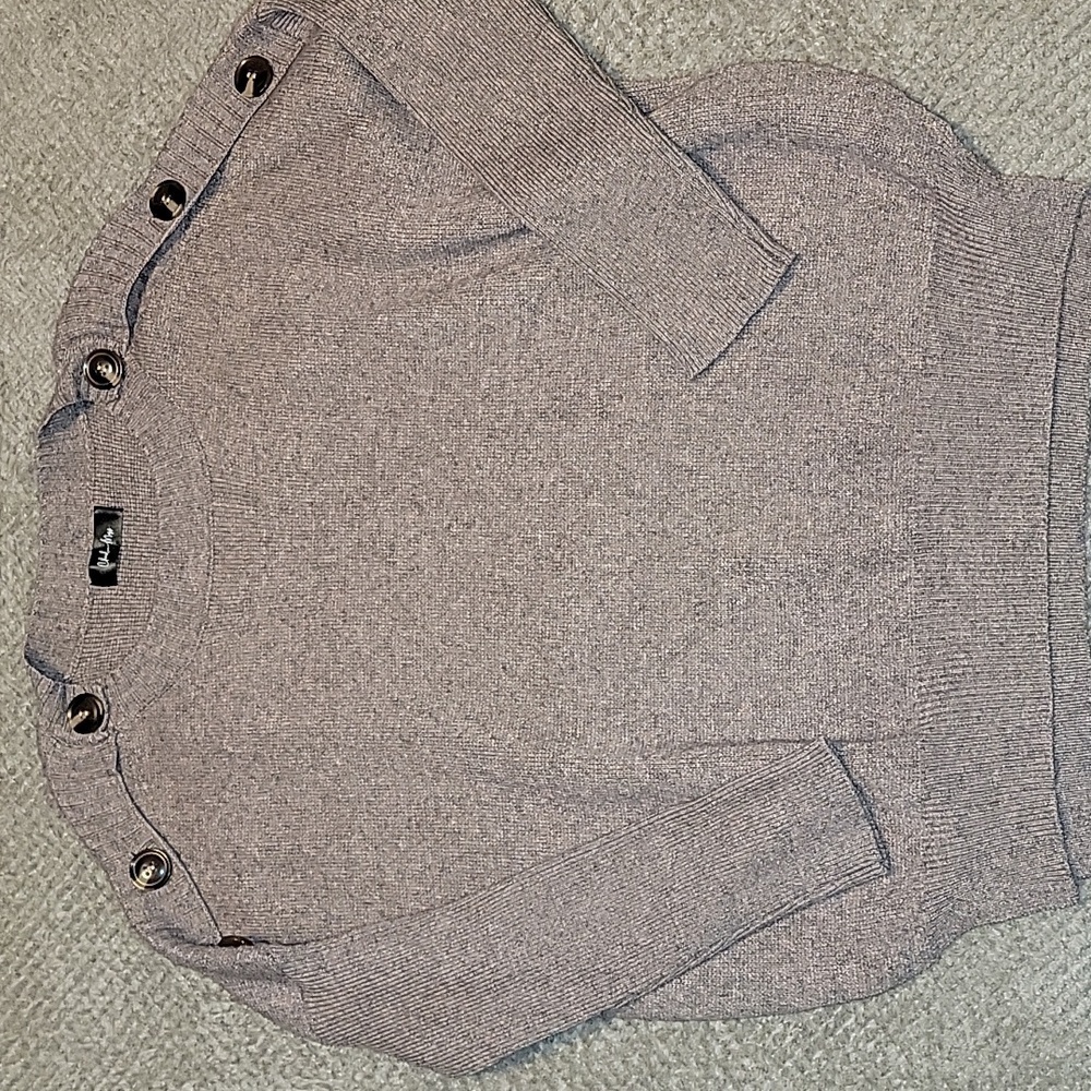Charlie Moss shoulder button sweater. XL. Winter Warm. Casual. Dressy. Nude.